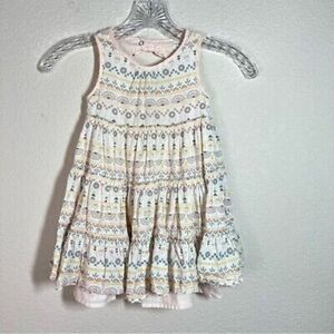 Rachel Zoe Girls Printed Tiered Dress Size 3T‎ Sleeveless Keyhole Back